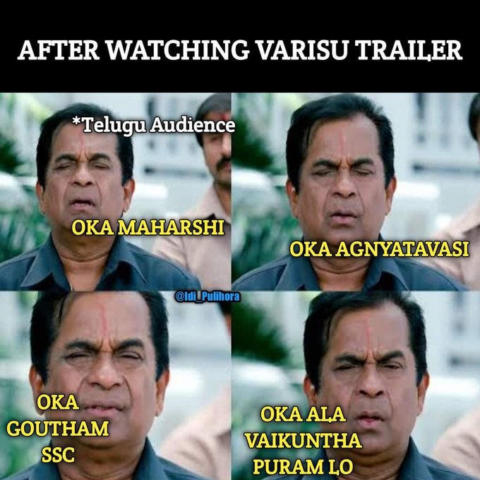 Trending Telugu Memes on Varasudu Trailer